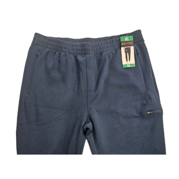 Glacier Men’s Active Sweat Pants / Zippered Pockets / Color Real Navy / New - Picture 6 of 10